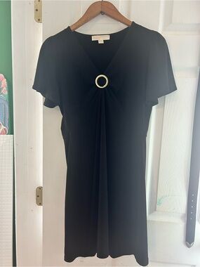 MICHAEL Michael Kors Black Dress with Gold Ring Detail